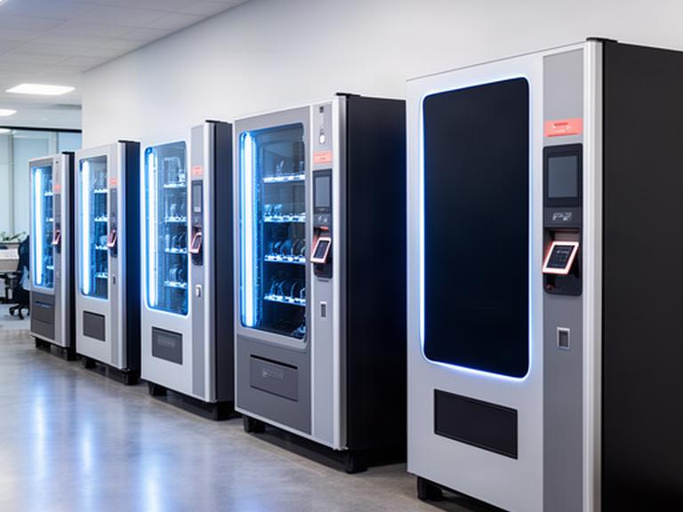 Gamma di distributori automatici touch con illuminazione LED in un ambiente professionale